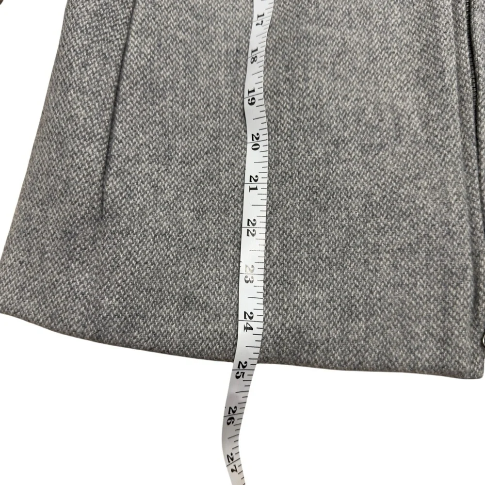 Lauren Ralph Lauren Light Gray Textured Wool Twill Hooded Zip Jacket - Picture 8 of 15
